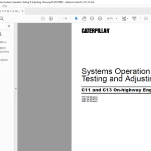 Cat C11 & C13 On-highway Engines Systems Operation Testing & Adjusting Manual