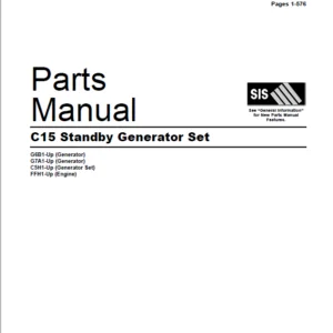 Cat C15 Standby Generator Set Parts Manual - PDF DOWNLOAD