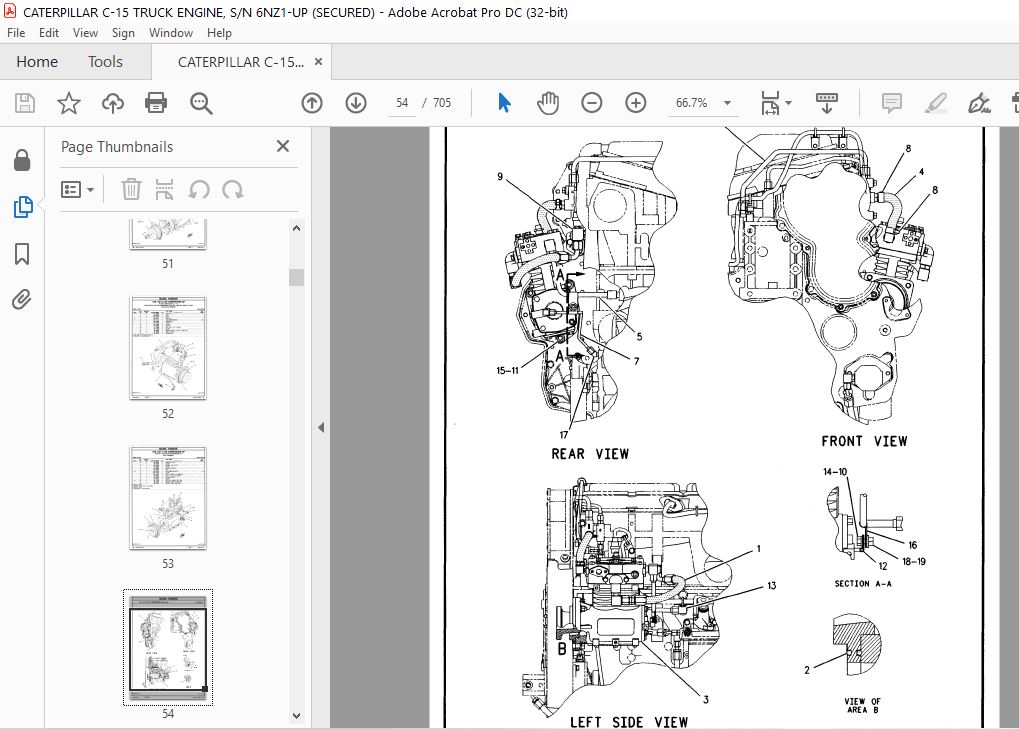Cat C15 Truck Engine Parts Manual SN 6NZ1 & up PDF DOWNLOAD