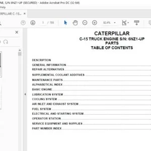 Cat C15 Truck Engine Parts Manual SN 6NZ1 & up - PDF DOWNLOAD