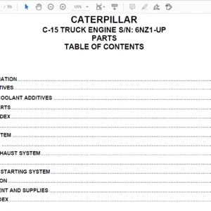 Cat C15 Truck Engine Parts Manual Sn 6NZ1-UP - PDF DOWNLOAD