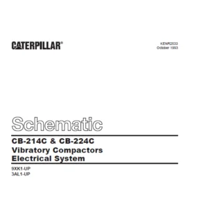 Cat CB-214C & CB-224C Vibratory Compactors Electrical System Schematic Manual - PDF DOWNLOAD
