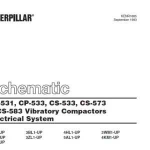 Cat CS-531 CP-533CS-533 CS-573 & CS-583 Vibratory Compactors Electrical System Schematic - PDF DOWNLOAD