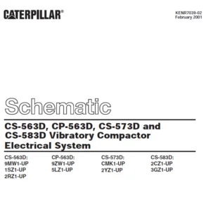 Cat CS-563D CP-563D  CS-573D and CS-583D Vibratory Compactor Electrical System Schematic Manual - PDF DOWNLOAD