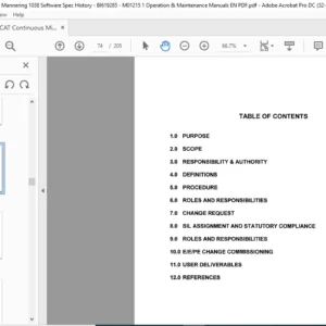 Cat Continuous Miner 1038 Software Spec History Operation & Maintenance Manual - PDF DOWNLOAD