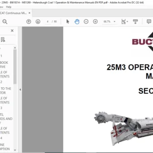 Cat Continuous Miner 25M3 Operator's Manual - PDF DOWNLOAD