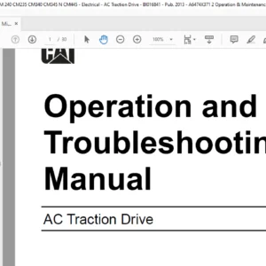 Cat Continuous Miner AC Traction Drive Operation & Troubleshooting Manual - PDF DOWNLOAD