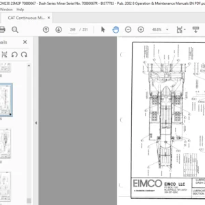Cat Continuous Miner Dash Series Miners Operating & Maintenance Manual - PDF DOWNLOAD