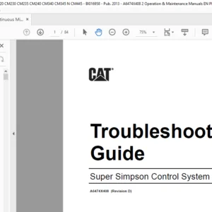 Cat Continuous Miner Super Simpson Control System Fault Codes Troubleshooting Manual - PDF DOWNLOAD