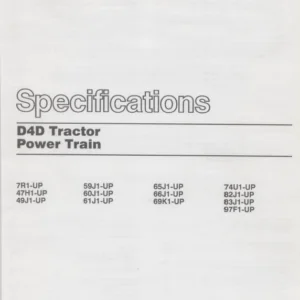 Cat D4D Tractor Power Train Specifications Manual - PDF DOWNLOAD