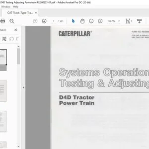 Cat D4D Tractor Power Train Systems Opertion Testing & Adjusting Manual - PDF DOWNLOAD
