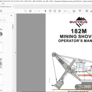 Cat Electric Role Shovel 182M Mining Shovel Operator Manual -  PDF DOWNLOAD