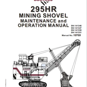 Cat Electric Rope 295HR Mining Shovel Maintenance & Operation Manual - PDF DOWNLOAD
