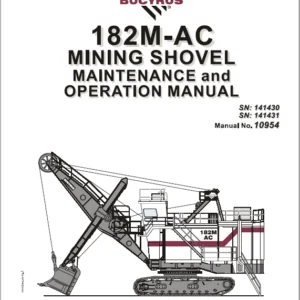 Cat Electric Rope Shovel 182 M-AC Mining Shovel Maintenance And Operation Manual - PDF DOWNLOAD