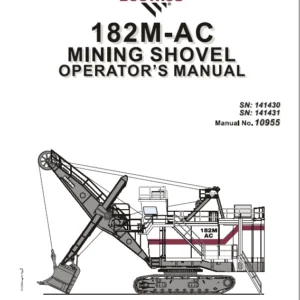 Cat Electric Rope Shovel 182M-AC  Mining Shovel Opertor'S Manual  - PDF DOWNLOAD
