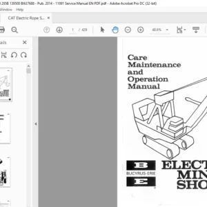 Cat Electric Rope Shovel 295B Electric Mining Shovel Care Maintenance & Operation Manual - PDF DOWNLOAD