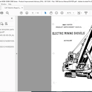 Cat Electric Rope Shovel 495BI-395BIII 290B Series Electric Mining Shovels Parts Manual