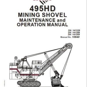 Cat Electric Rope Shovel 495HD Mining Shovel Maintenance And Operation Manual - PDF DOWNLOAD