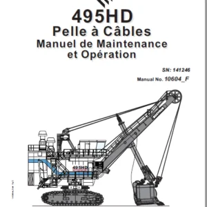 Cat Electric Rope Shovel 495HD Pelle à Câbbles Manuel de Maintenance et Opération - PDF DOWNLOAD (French )