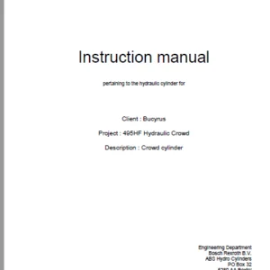 Cat Electric Rope Shovel 495HF Hydraulic Crowd cylinder Instruction manual - PDF DOWNLOAD