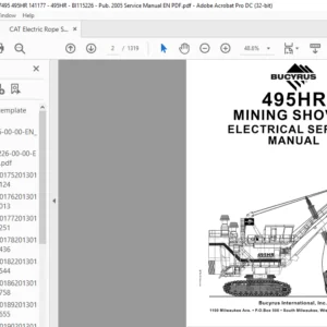 Cat Electric Rope Shovel 495HR Mining Shovel Electrical Service Manual - PDF DOWNLOAD