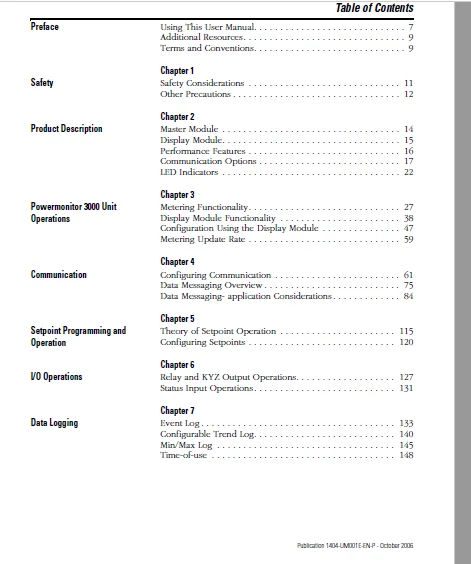 Cat Electric Rope Shovel Bulletin 1404 Power monitor 3000 Unit Allen-Bradley Rockwell Automation User Manual - PDF DOWNLOAD - Image 3