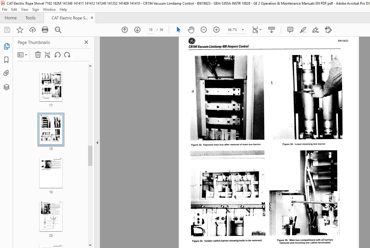 Cat Electric Rope Shovel CR194 Vacuum Limitamp 400 Ampere Control GEH-5305A Instructions Operation & Maintenance Manual - PDF DOWNLOAD - Image 3