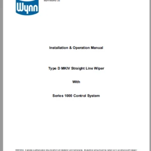 Cat Electric Rope Shovel Type D MKIV Straight Line Wiper With Series 1000 Control System Installation & Operation Manual