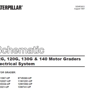 Cat Electrical 12G 120G 130G & 140 Motor Graders Electrical System Schematic Manual - PDF DOWNLOAD