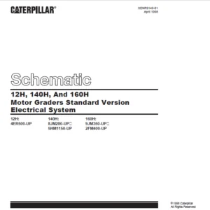 Cat Electrical 12H 140H And 160H Motor Graders Standard Version Electrical System Schematic Manual - PDF DOWNLOAD