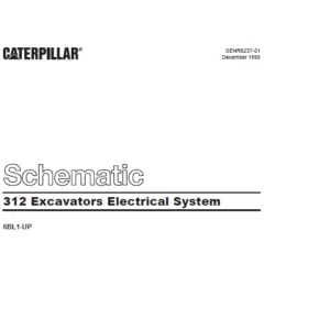 Cat Electrical 312 Excavators  Electrical System Schematic Manual - PDF DOWNLOAD