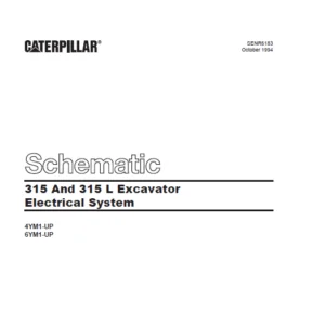 Cat Electrical 315 And 315 L Excavator Electrical System Schematic Manual - PDF DOWNLOAD