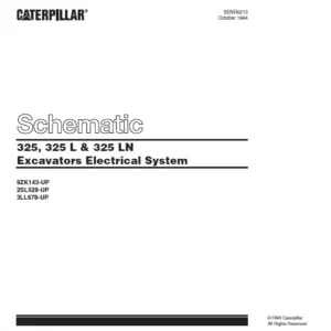 Cat Electrical 325 325 L & 325 LN  Wheel Tractor-Scraper Electrical System Schematic Manual - PDF DOWNLOAD