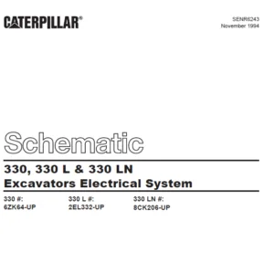 Cat Electrical 330 330 L & 330 LN Excavators Electrical System Schematic Manual - PDF DOWNLOAD
