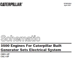 Cat Electrical 3500 Engines For Caterpillar Built Generator Sets Electrical System Schematic Manual - PDF DOWNLOAD