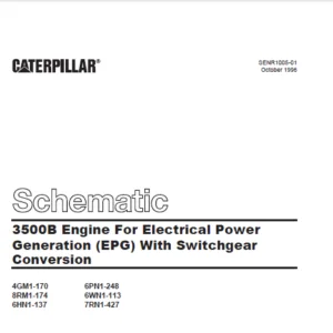 Cat Electrical 3500B Engine For Electrical Power Generation (EPG) With Switchgear Conversion Electrical  System Schematic Manual  - PDF DOWNLOAD