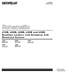 Cat Electrical 416B 426B 428B 436B and 438B Backhoe Loaders with European Cab Electrical System Schematic Manual - PDF DOWNLOAD