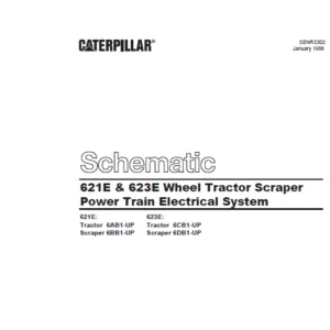 Cat Electrical 621E & 623E Wheel Tractor Scraper Power Train Electrical System Schematic Manual  - PDF DOWNLOAD