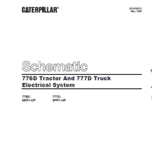Cat Electrical 776D Tractor And 777D Truck Electrical System Schematic Manual - PDF DOWNLOAD
