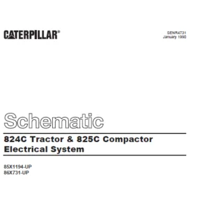 Cat Electrical 824C Tractor & 825C Compactor Electrical System Schematic Manual - PDF DOWNLOAD