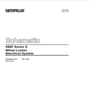 Cat Electrical 966F Series II Wheel Loader Electrical System Schematic Manual - PDF DOWNLOAD