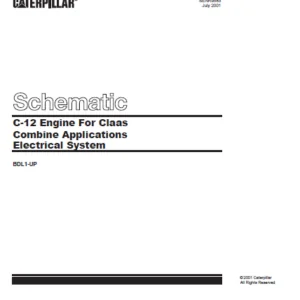 Cat Electrical C-12 Engine For Claas Combine Applications Electrical System Schematic Manual  - PDF DOWNLOAD