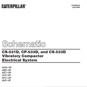 Cat Electrical CS-531D CP-533D and CS-533D Vibratory Compactor Electrical System Schematic Manual - PDF DOWNLOAD