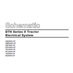 Cat Electrical Challenger D7H Series II Tractor Electrical System Schematic Manual - PDF DOWNLOAD