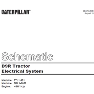 Cat Electrical Challenger D9R Tractor Electrical System Schematic Manual - PDF DOWNLOAD