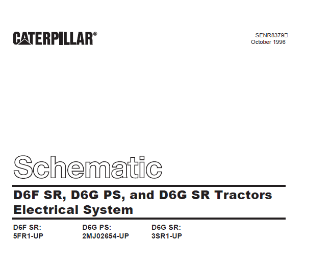 Cat Electrical D6f Sr D6g Ps And D6g Sr Tractors Electrical System