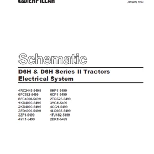 Cat Electrical D6H & D6H Series II Tractors Electrical System Schematic Manual  - PDF DOWNLOAD