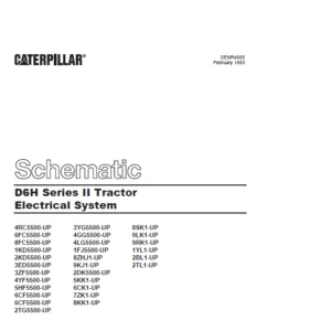Cat Electrical D6H Series II Tractor Electrical Circuit System Schematic Manual - PDF DOWNLOAD