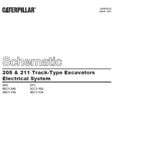 Cat Electrical 205 & 211 Track-Type Excavators Electrical System Schematic Manual - PDF DOWNLOAD