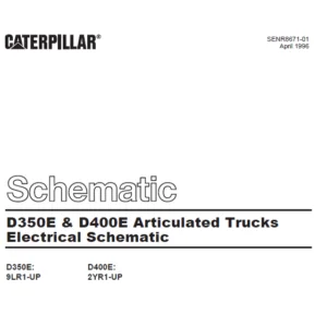 Cat Eletrical D350E & D400E Articulated Trucks Electrical System Schematic Manual - PDF DOWNLOAD
